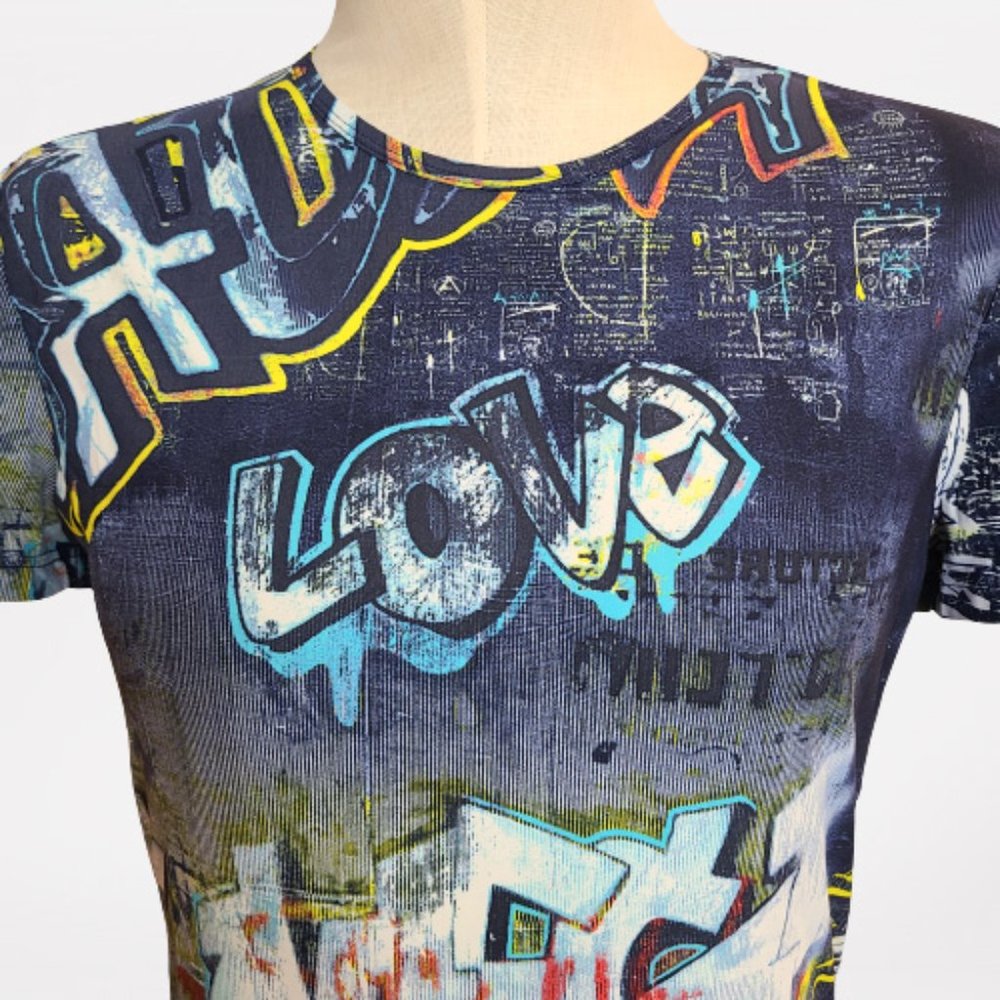Robert Cavalli Paint Monogram-Print T-shirt - Picture 3 of 14